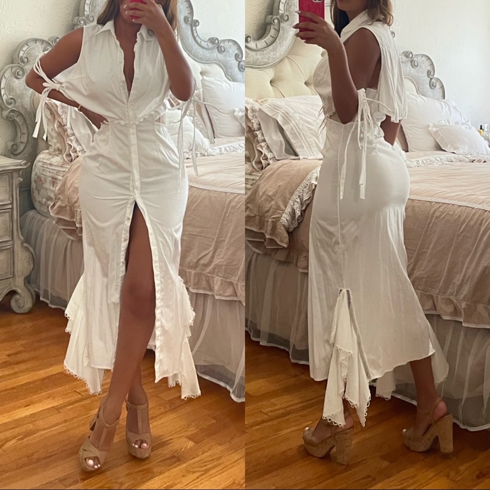 white Jonathan Simkhai button up dress